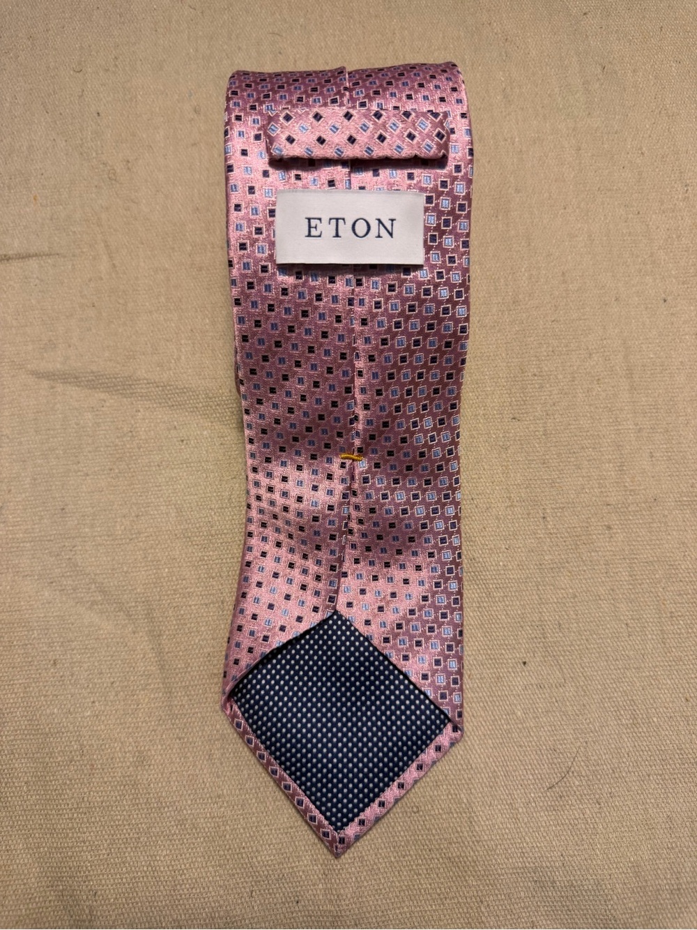 NEW ETON Neck Tie Mens Pink Geometric Silk Made In Italy Casual 10